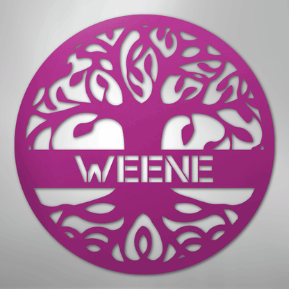 My Easy Monogram Steel Sign Purple / 24" Personalized Tree of Life - Steel Sign