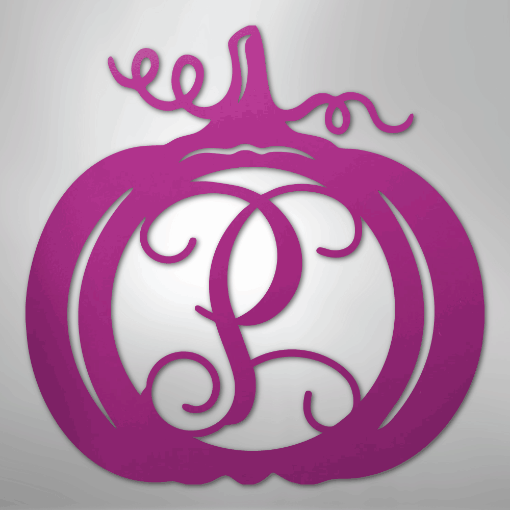 My Easy Monogram Steel Sign Purple / 24" Pumpkin Initial Monogram - Steel Sign