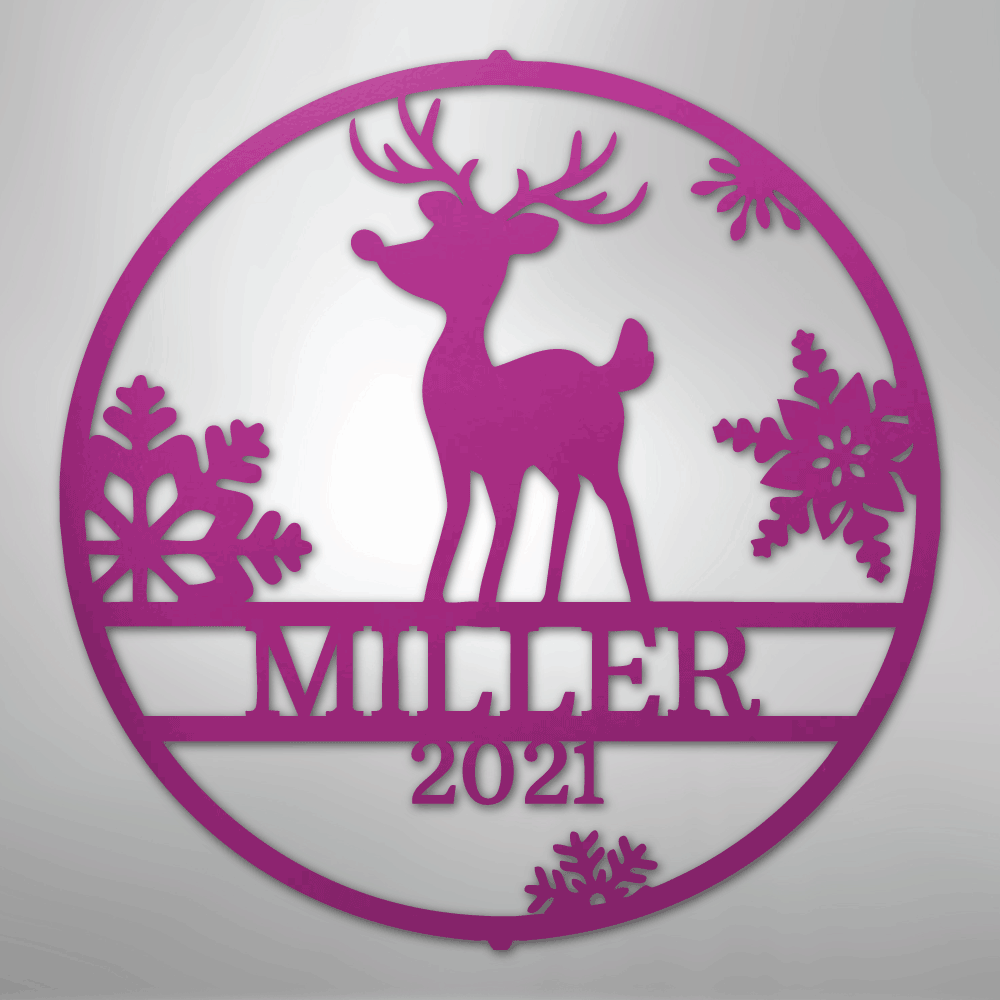 My Easy Monogram Steel Sign Purple / 24" Rudolph's Monogram - Steel Sign