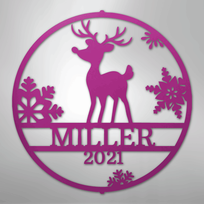 My Easy Monogram Steel Sign Purple / 24" Rudolph's Monogram - Steel Sign