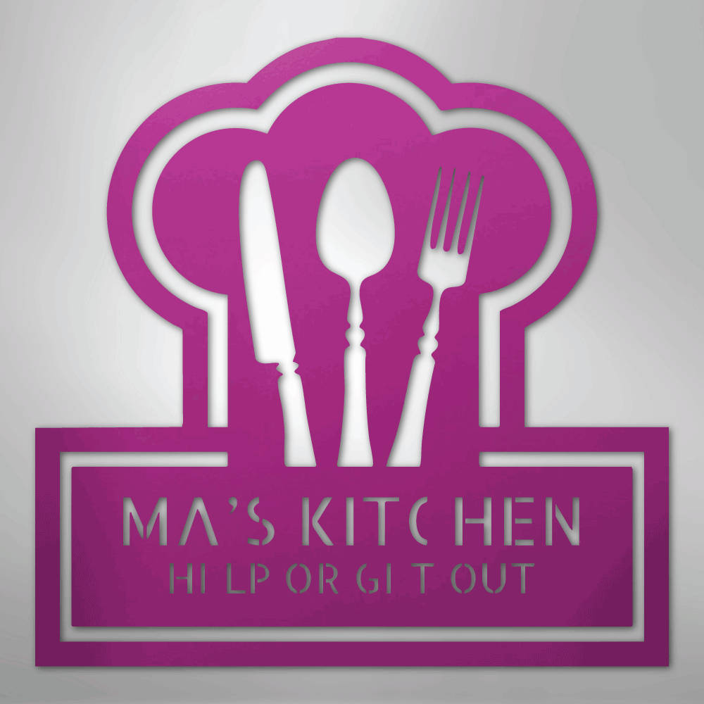 My Easy Monogram Steel Sign Purple / 24" Ruler Of The Kitchen Monogram - Steel Sign
