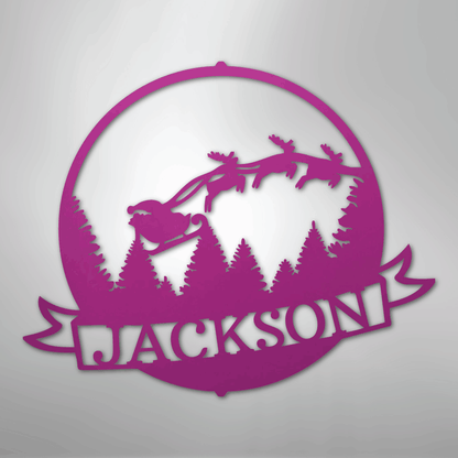 My Easy Monogram Steel Sign Purple / 24" Santa's Journey Monogram - Steel Sign