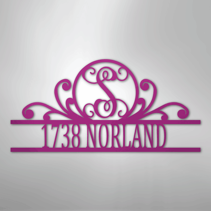 My Easy Monogram Steel Sign Purple / 24" Scroll Family Name Monogram - Steel Sign