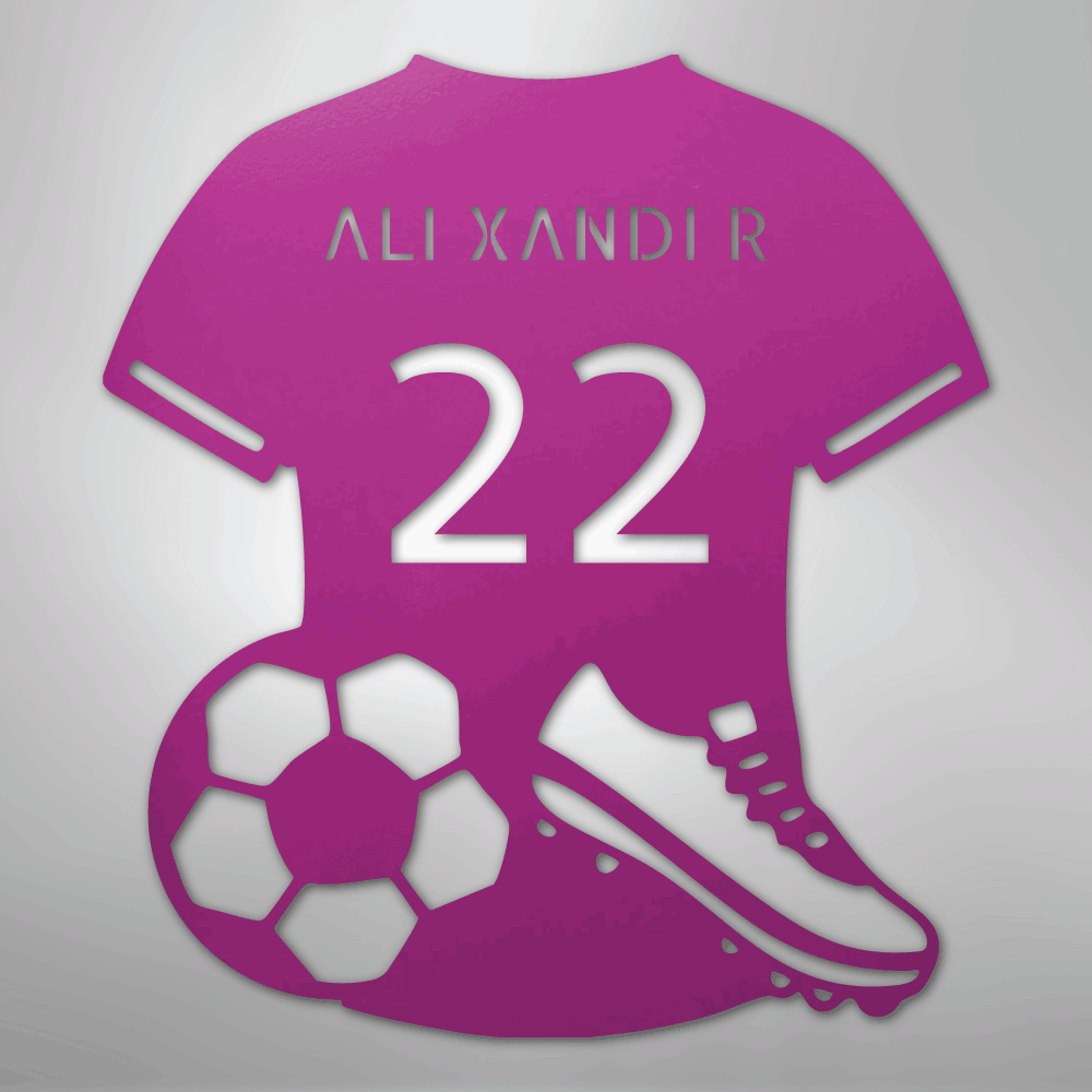 My Easy Monogram Steel Sign Purple / 24" Soccer Jersey Monogram - Steel Sign