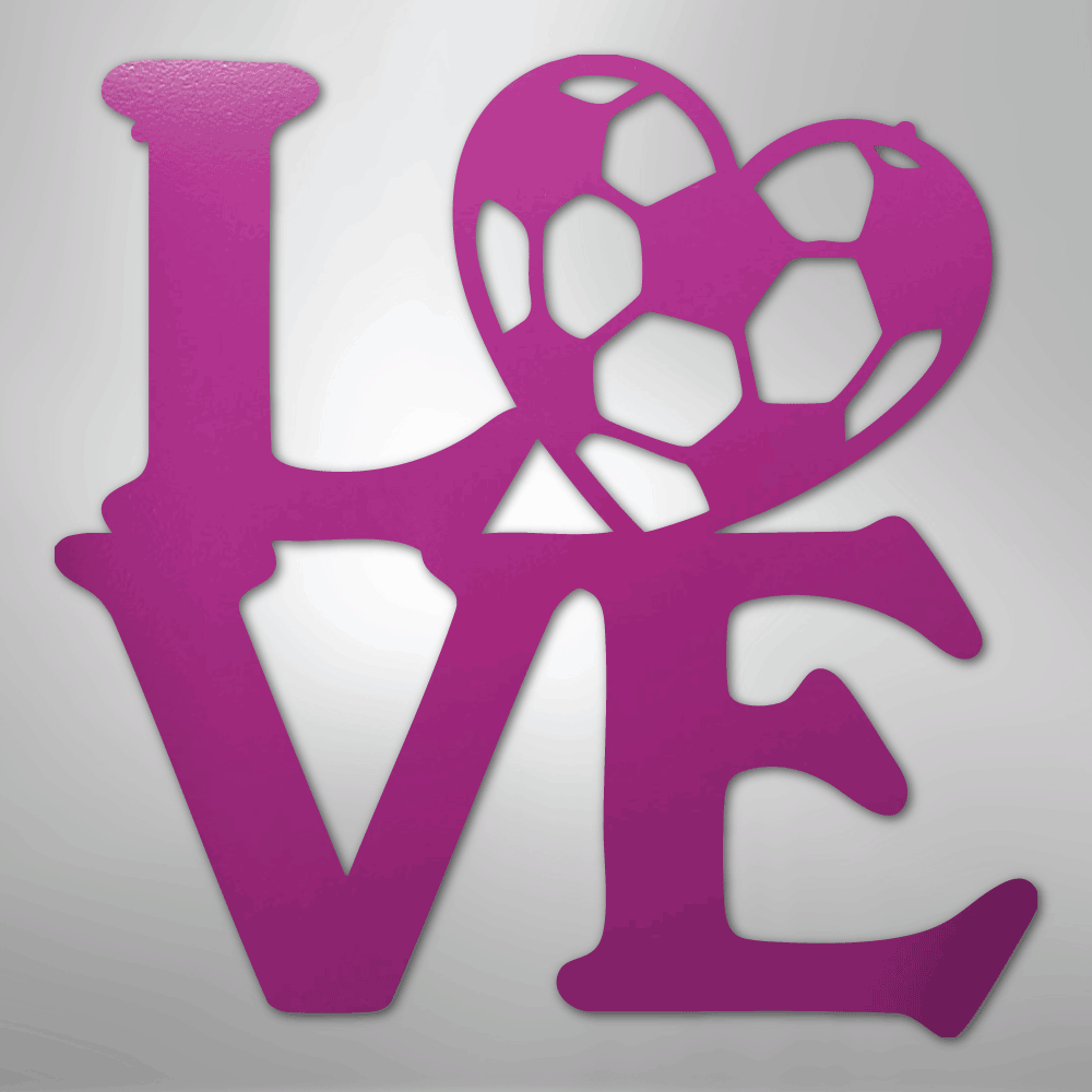 My Easy Monogram Steel Sign Purple / 24" Soccer Love - Steel Sign