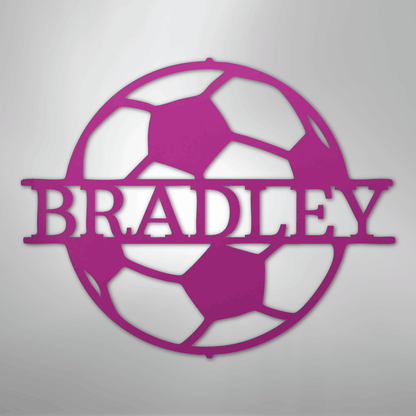 My Easy Monogram Steel Sign Purple / 24" Soccer Monogram - Steel Sign