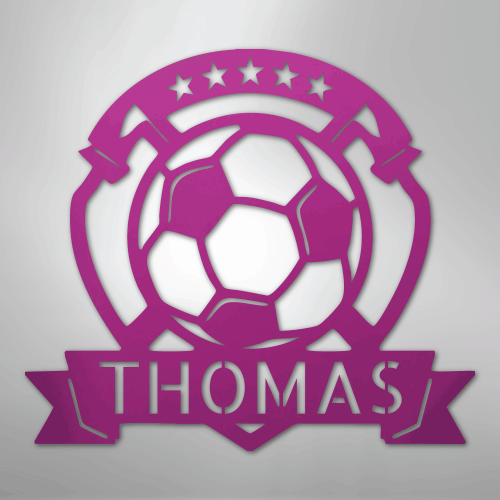 My Easy Monogram Steel Sign Purple / 24" Soccer Plaque Monogram - Steel Sign