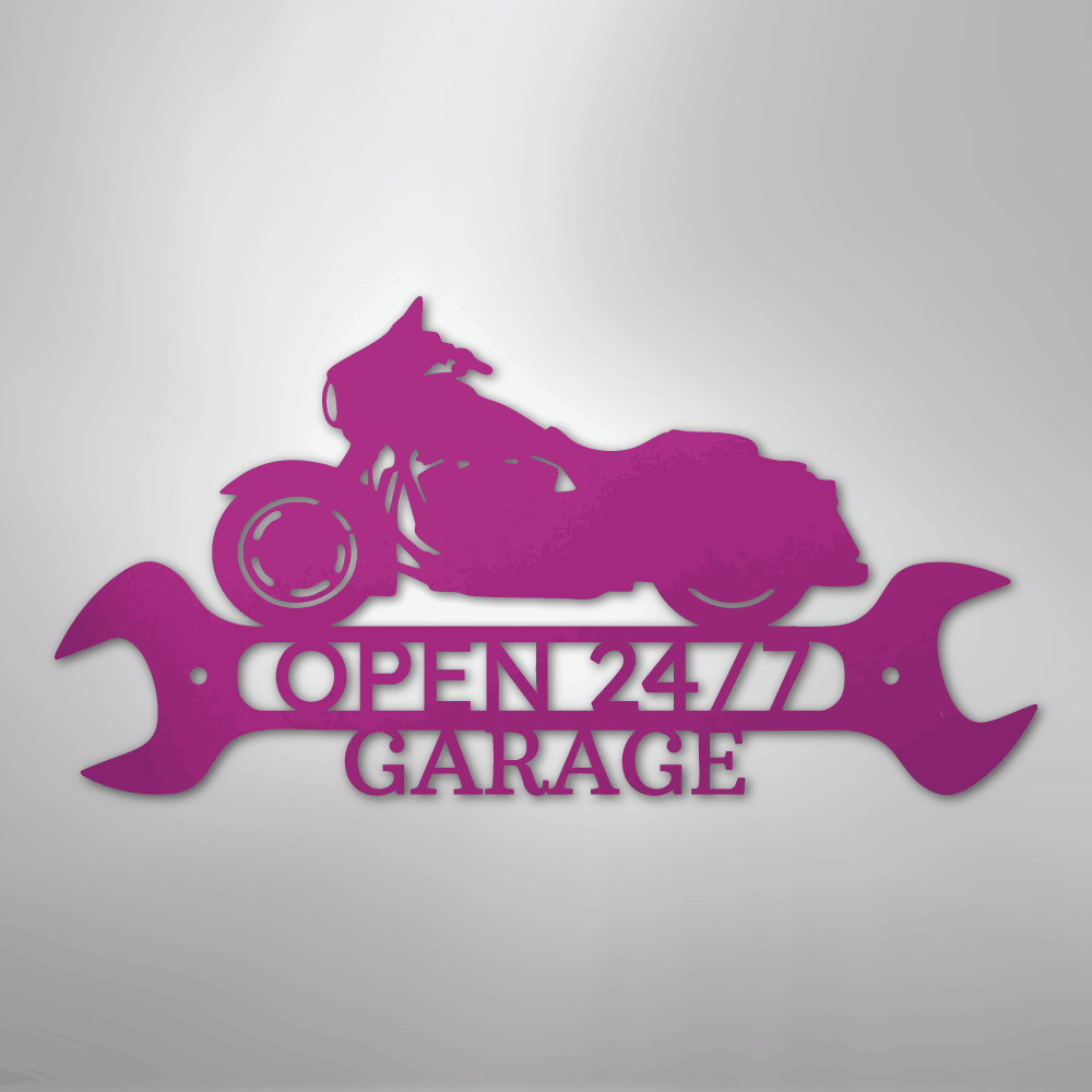 My Easy Monogram Steel Sign Purple / 24" Street Glide Shop Monogram - Steel Sign