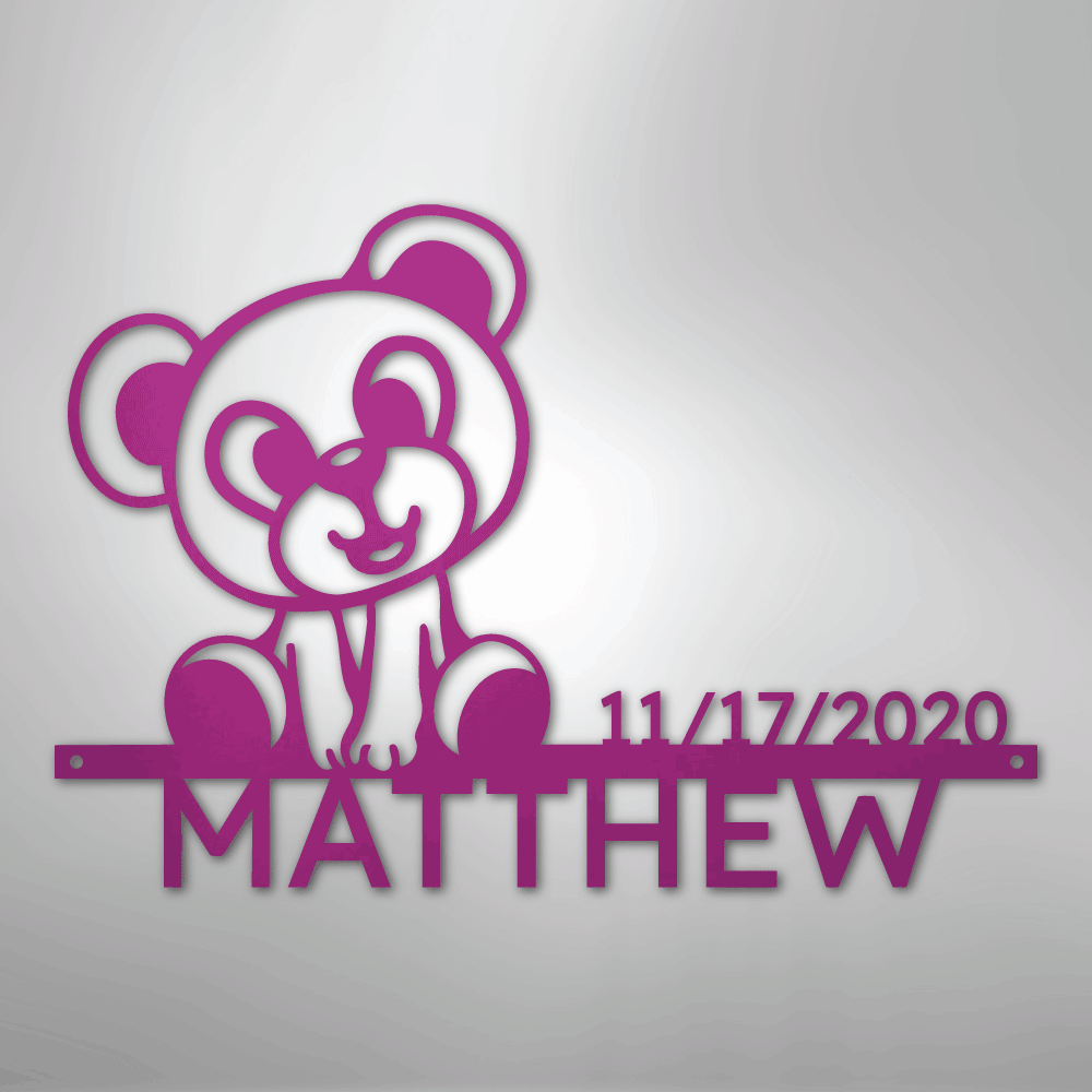 My Easy Monogram Steel Sign Purple / 24" Teddy Monogram - Steel Sign