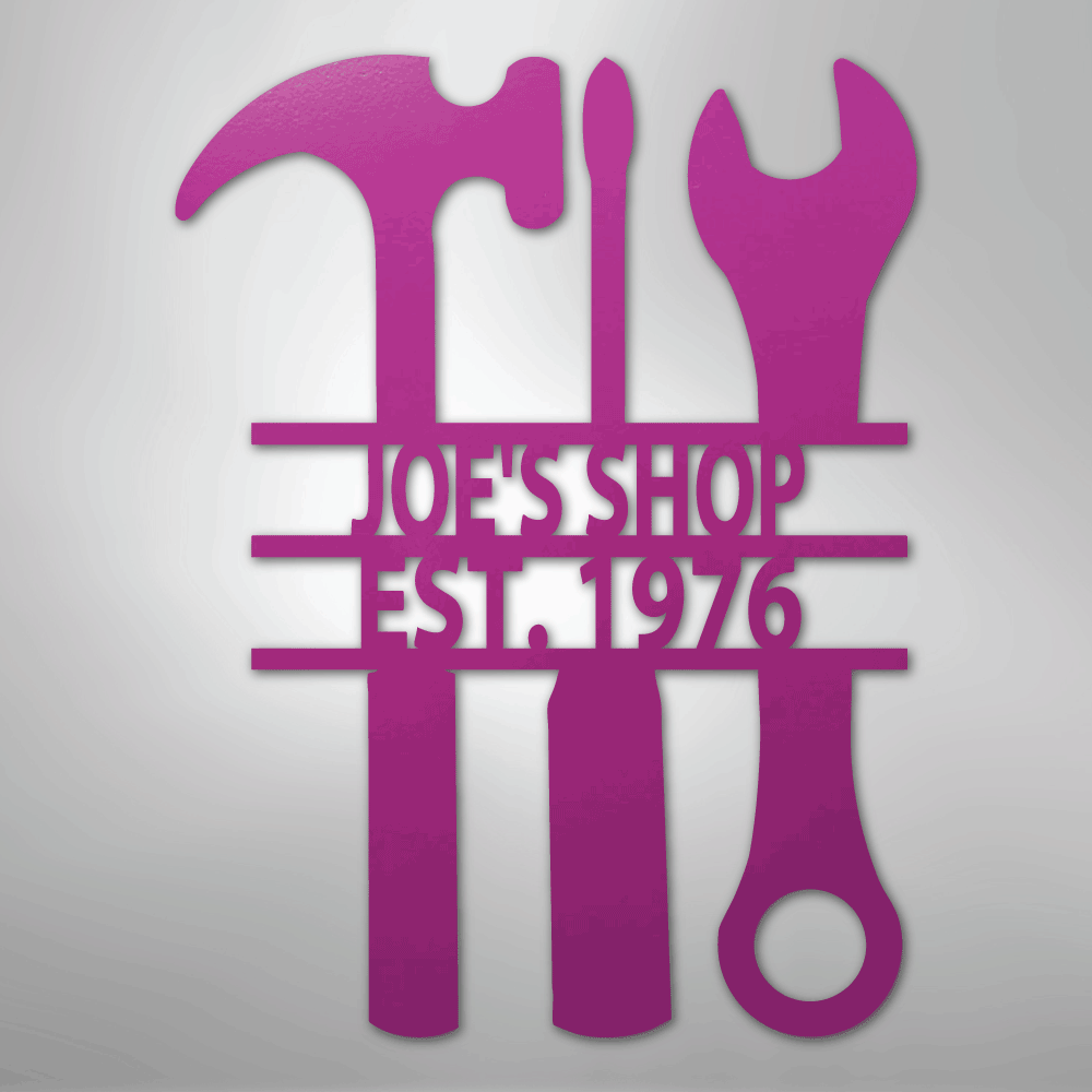My Easy Monogram Steel Sign Purple / 24" The Garage - Steel Sign