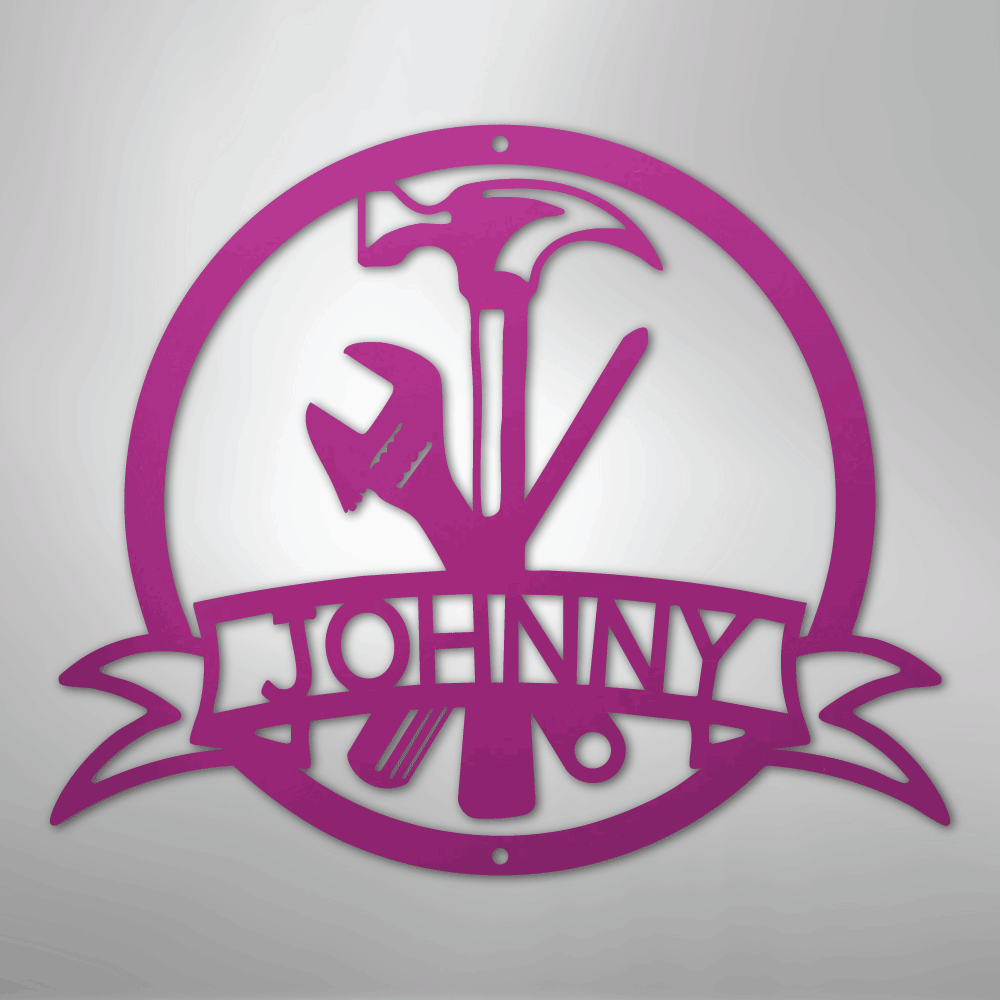 My Easy Monogram Steel Sign Purple / 24" Tool Man Monogram - Steel Sign