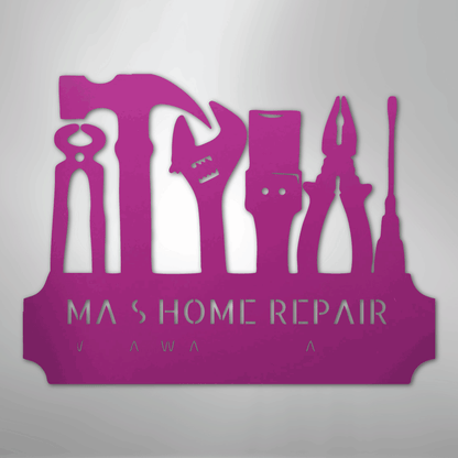 My Easy Monogram Steel Sign Purple / 24" Tool Time Monogram - Steel Sign