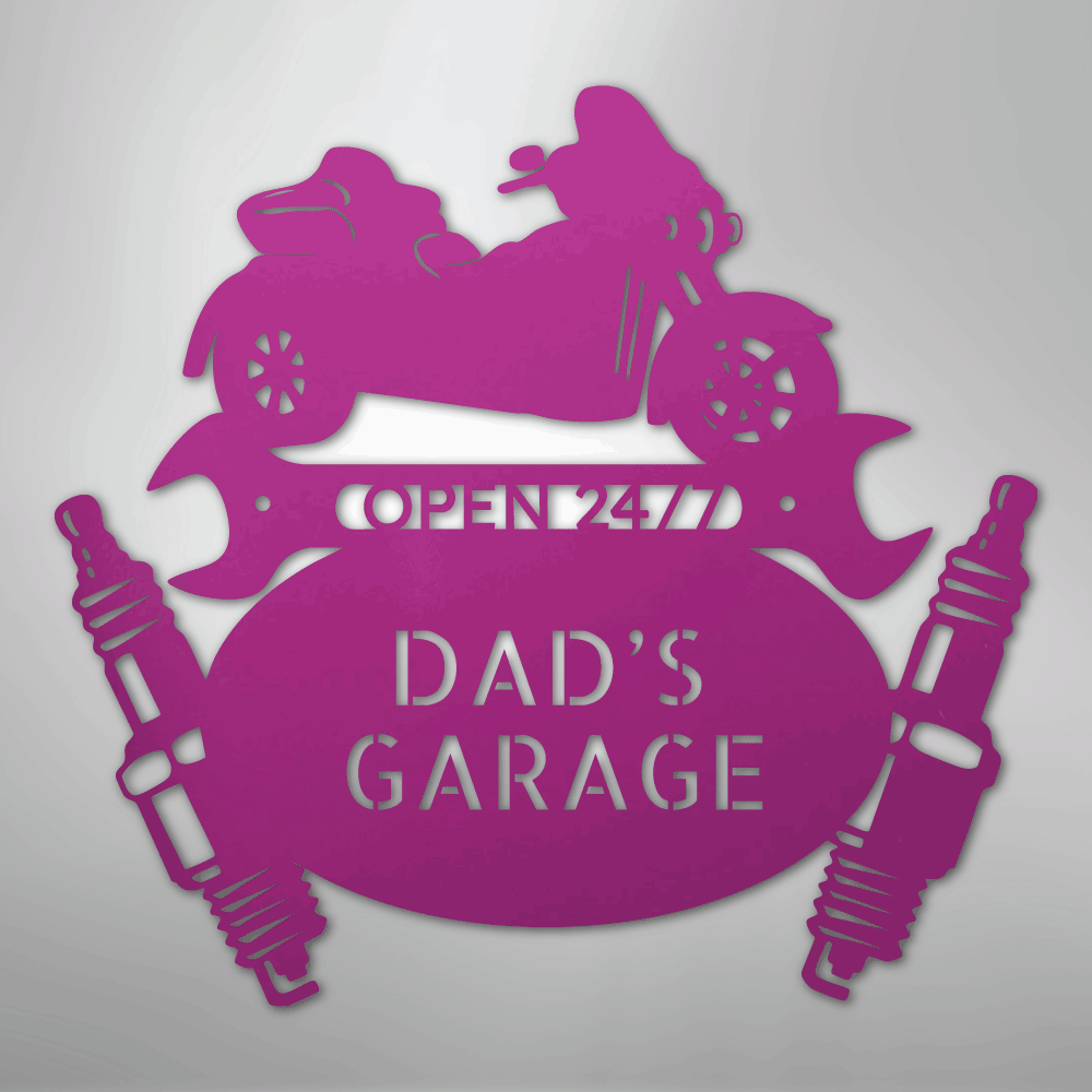 My Easy Monogram Steel Sign Purple / 24" Trike Mechanic Monogram - Steel Sign