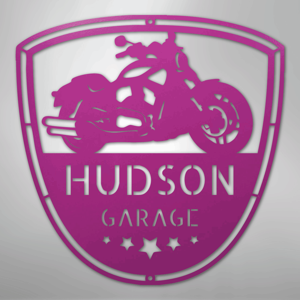 My Easy Monogram Steel Sign Purple / 24" Two Wheels Move The Soul Monogram - Steel Sign