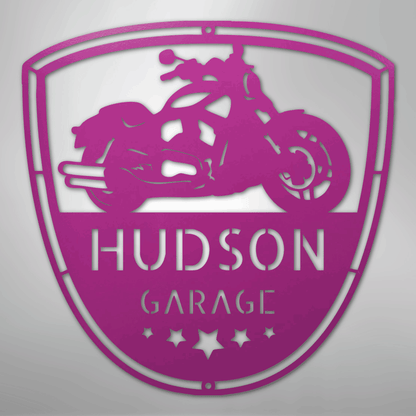 My Easy Monogram Steel Sign Purple / 24" Two Wheels Move The Soul Monogram - Steel Sign