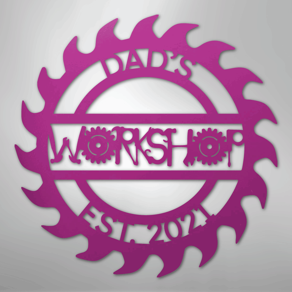 My Easy Monogram Steel Sign Purple / 24" Unique Workshop Monogram - Steel Sign