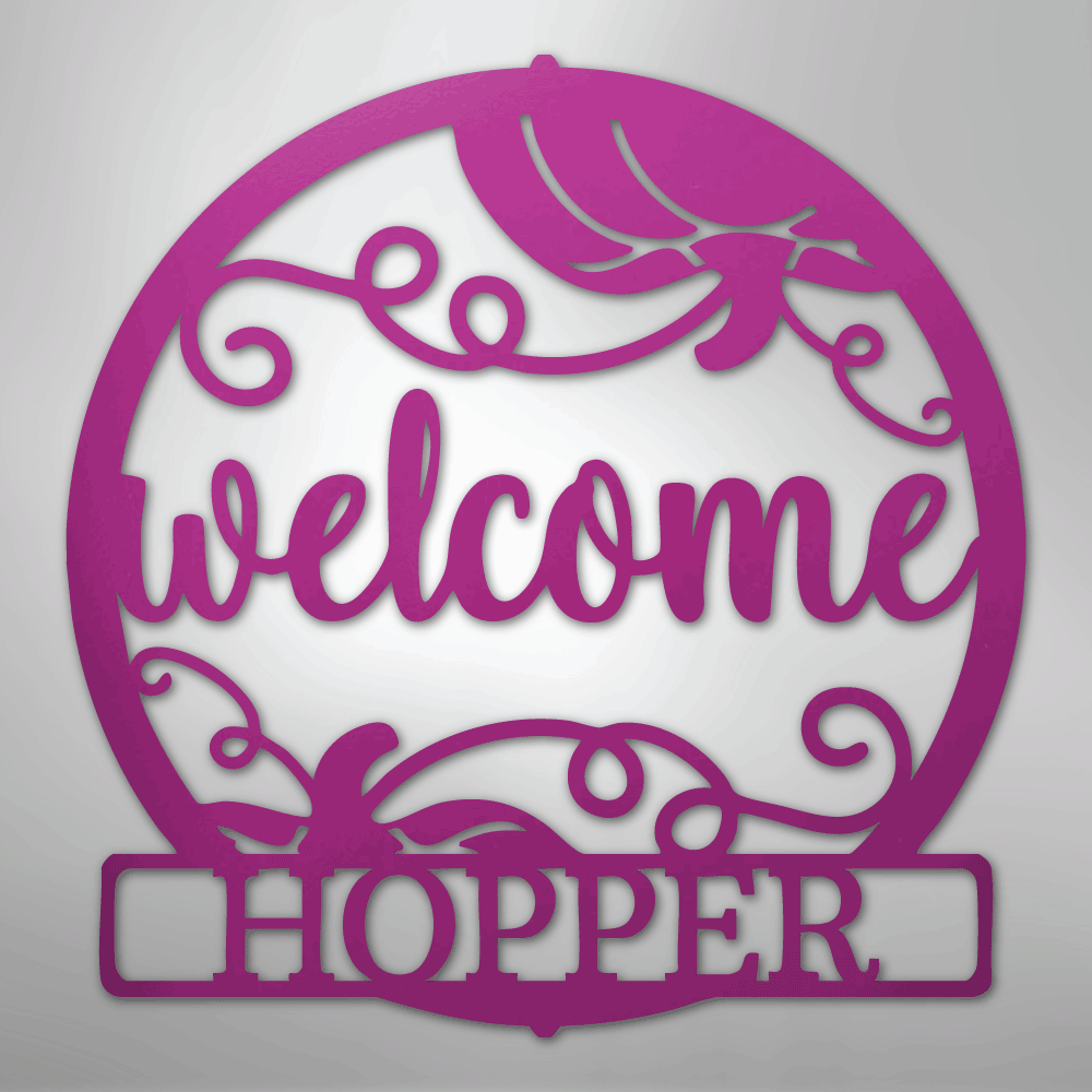 My Easy Monogram Steel Sign Purple / 24" Welcome Fall Monogram - Steel Sign