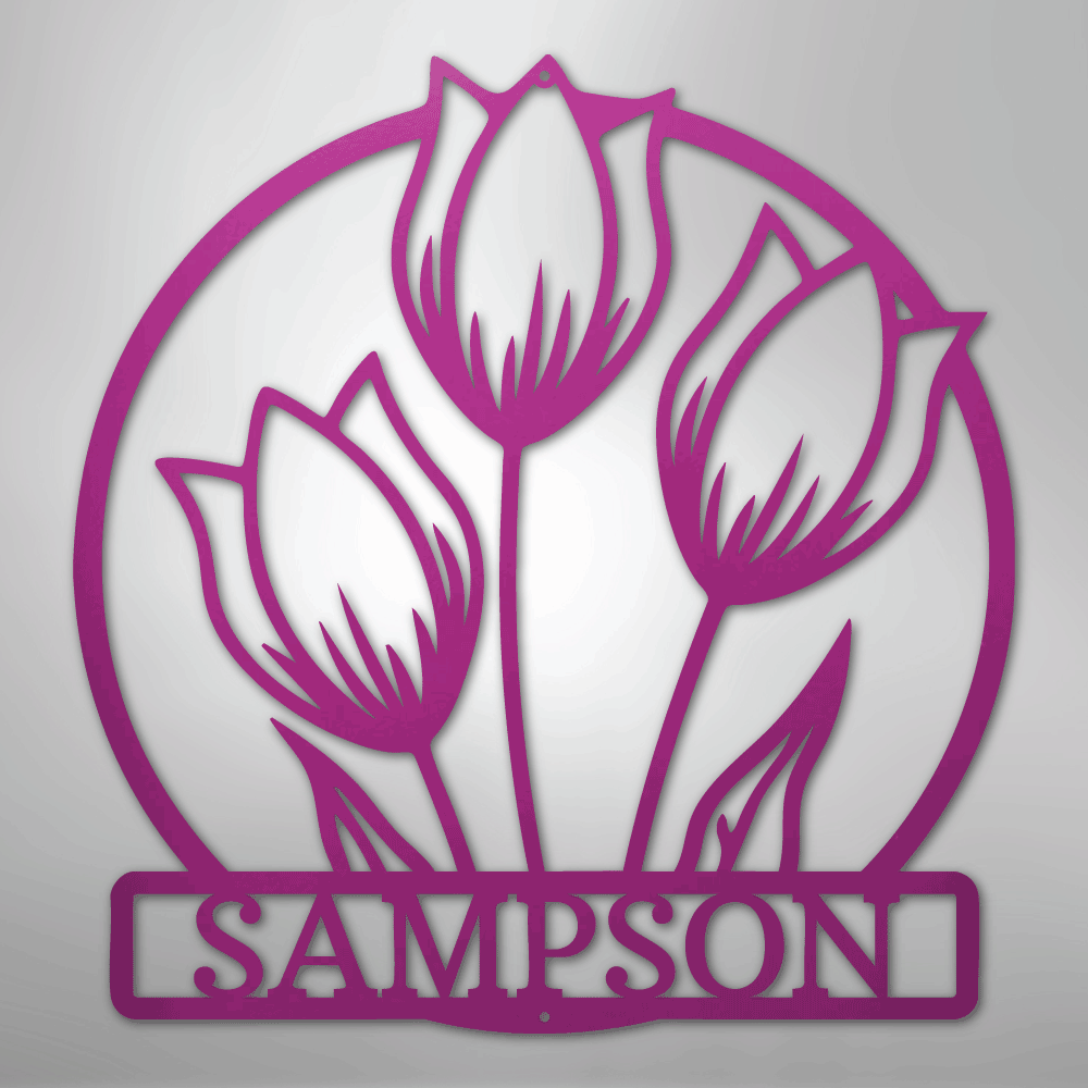 My Easy Monogram Steel Sign Purple / 24" Wild Tulip Monogram - Steel Sign