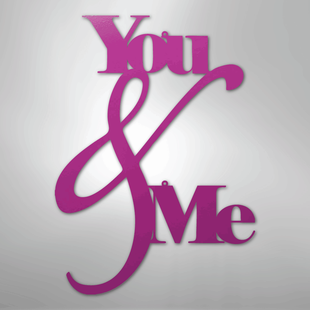 My Easy Monogram Steel Sign Purple / 24" You and Me Quote - Steel Sign