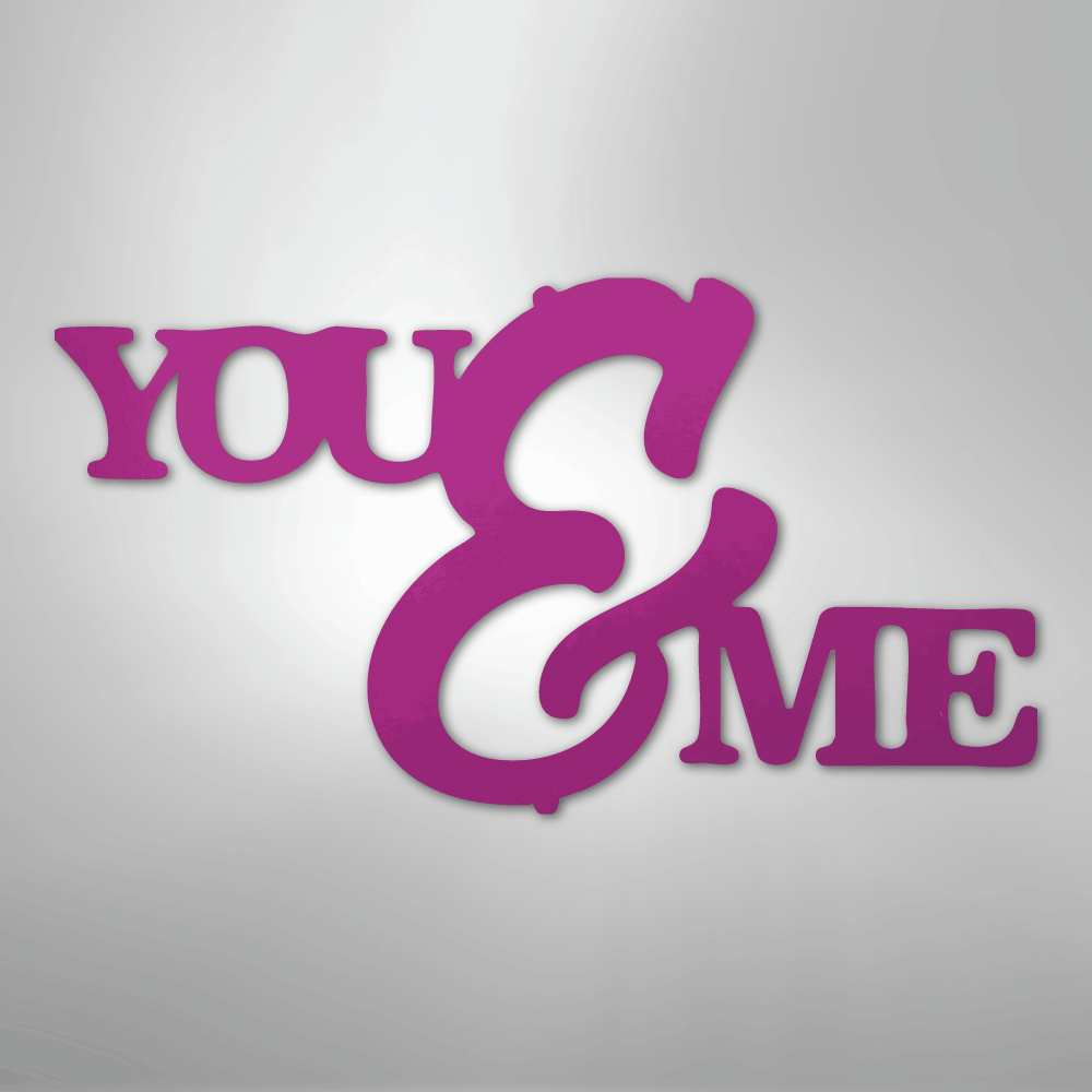 My Easy Monogram Steel Sign Purple / 24" You and Me Script - Steel Sign