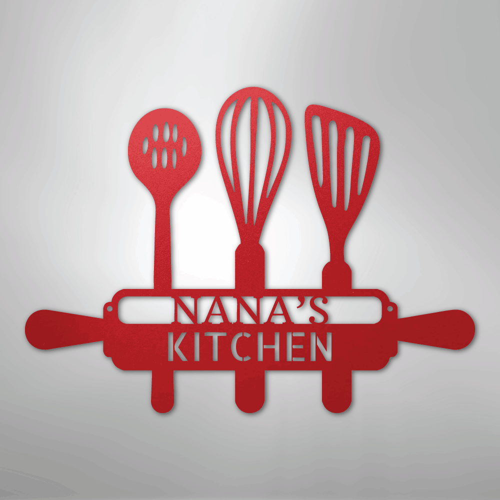 My Easy Monogram Steel Sign Red / 12 Baker's Kitchen
