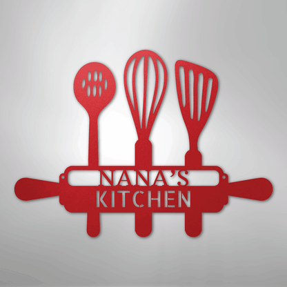 My Easy Monogram Steel Sign Red / 12 Baker's Kitchen