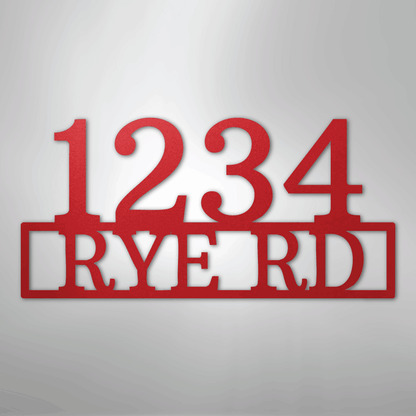 My Easy Monogram Steel Sign Red / 24" Address - Steel Sign