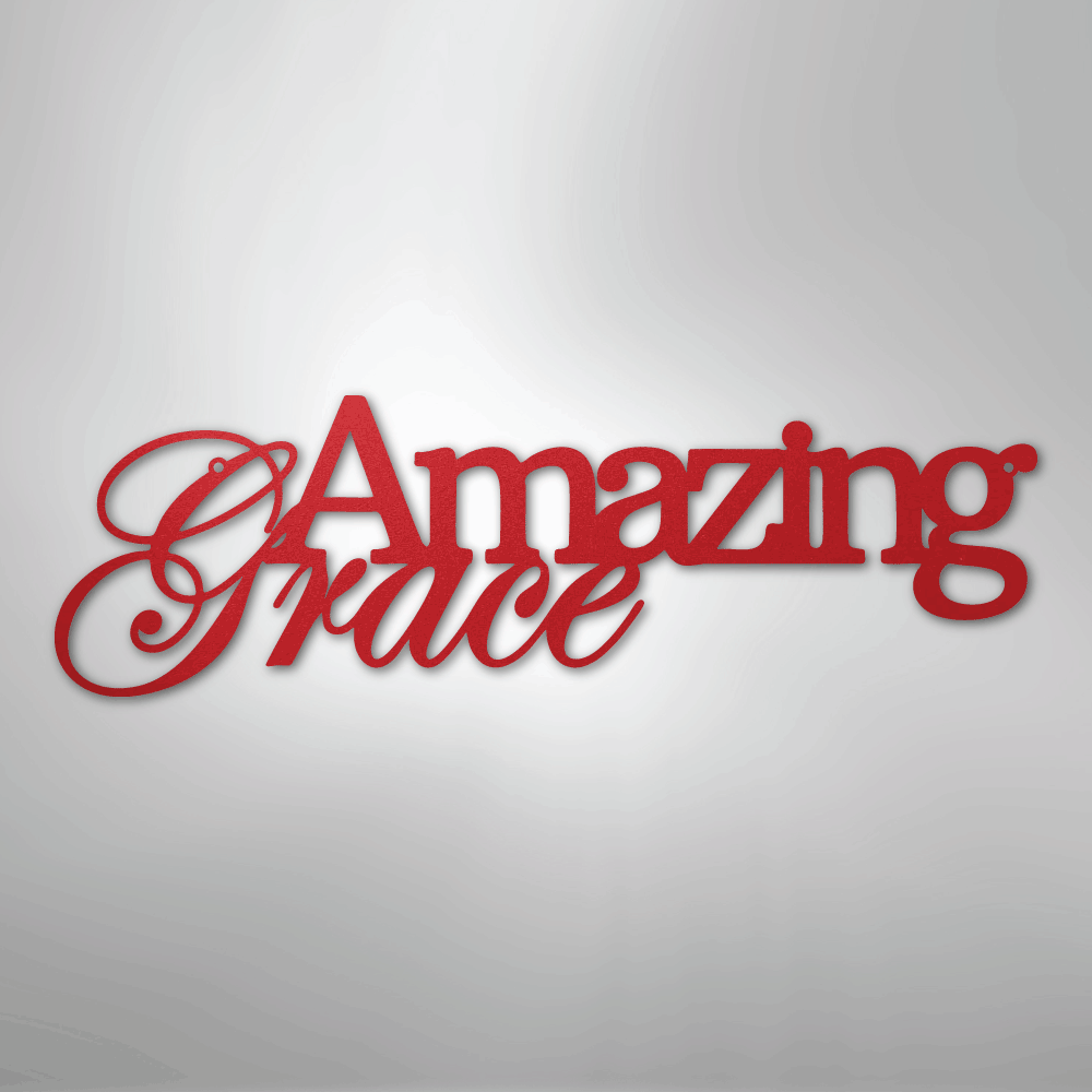 My Easy Monogram Steel Sign Red / 24" Amazing Grace - Steel Sign