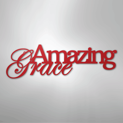 My Easy Monogram Steel Sign Red / 24" Amazing Grace - Steel Sign