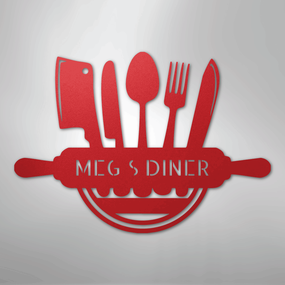 My Easy Monogram Steel Sign Red / 24" Art in the Kitchen Monogram - Steel Sign