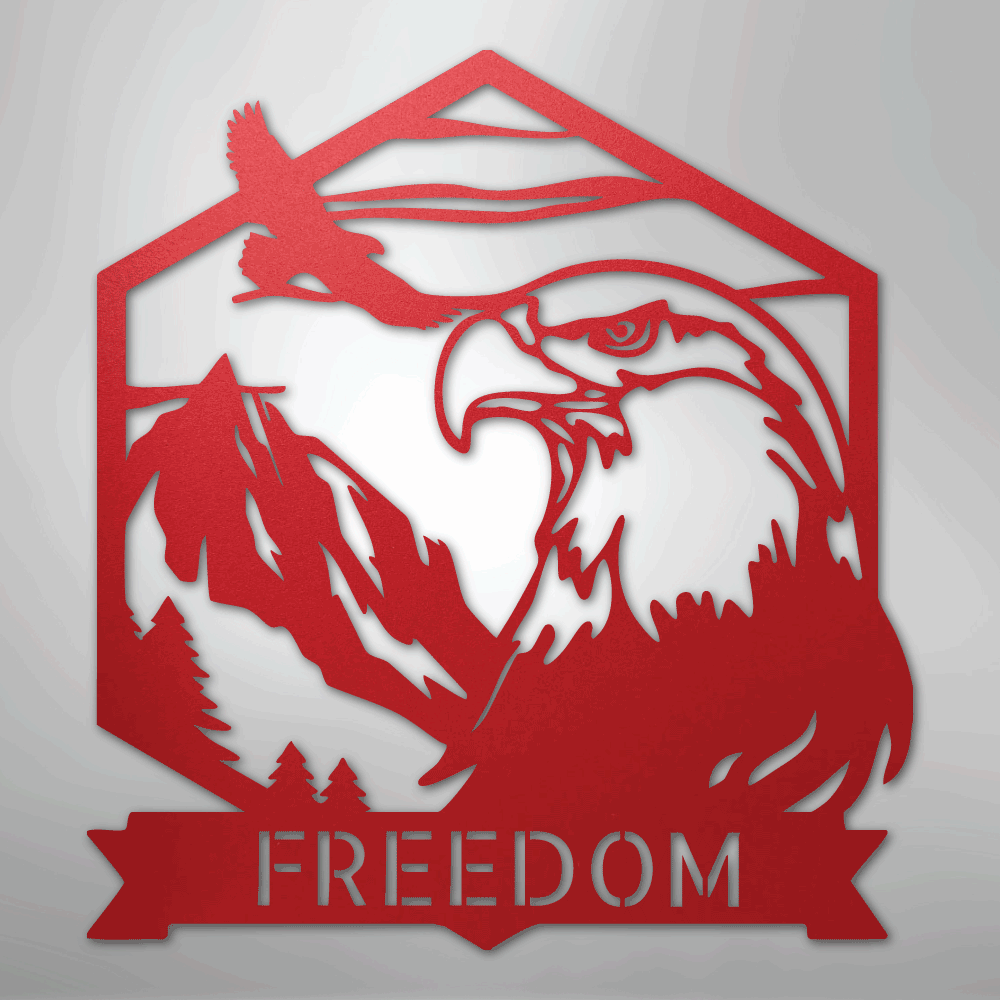 My Easy Monogram Steel Sign Red / 24" Bald Eagle Monogram - Steel Sign
