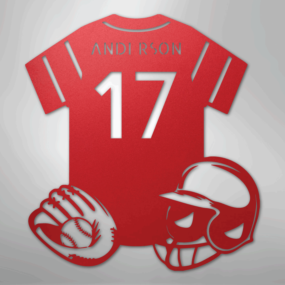 My Easy Monogram Steel Sign Red / 24" Baseball Gear Monogram - Steel Sign