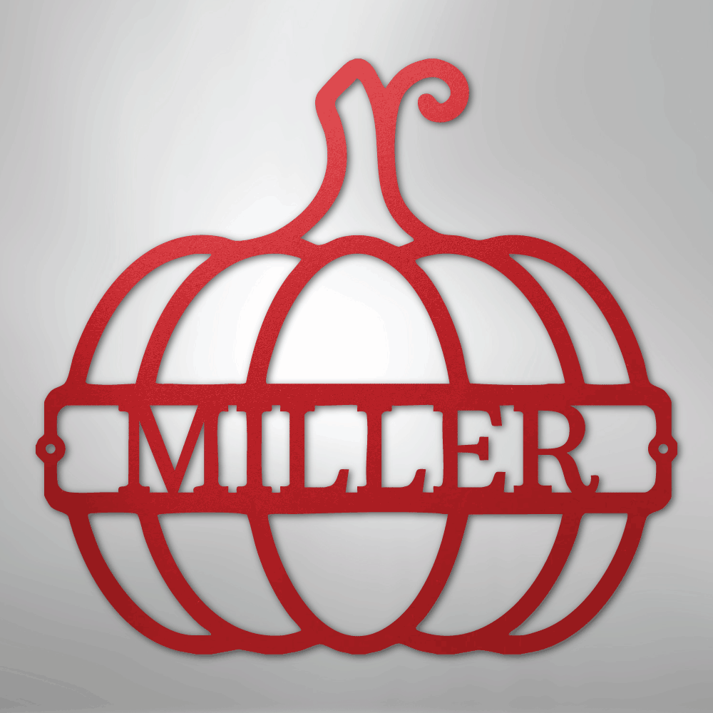 My Easy Monogram Steel Sign Red / 24" Big Pumpkin Monogram - Steel Sign