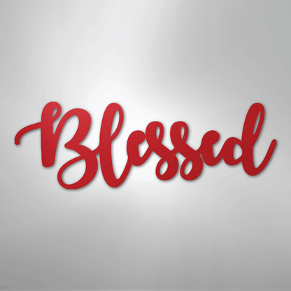 My Easy Monogram Steel Sign Red / 24" Blessed Script - Steel Sign