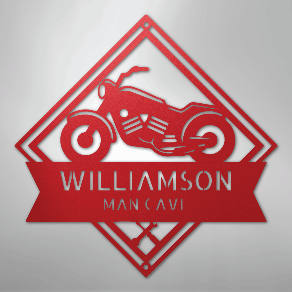 My Easy Monogram Steel Sign Red / 24" Born to Be Wild Monogram - Steel Sign