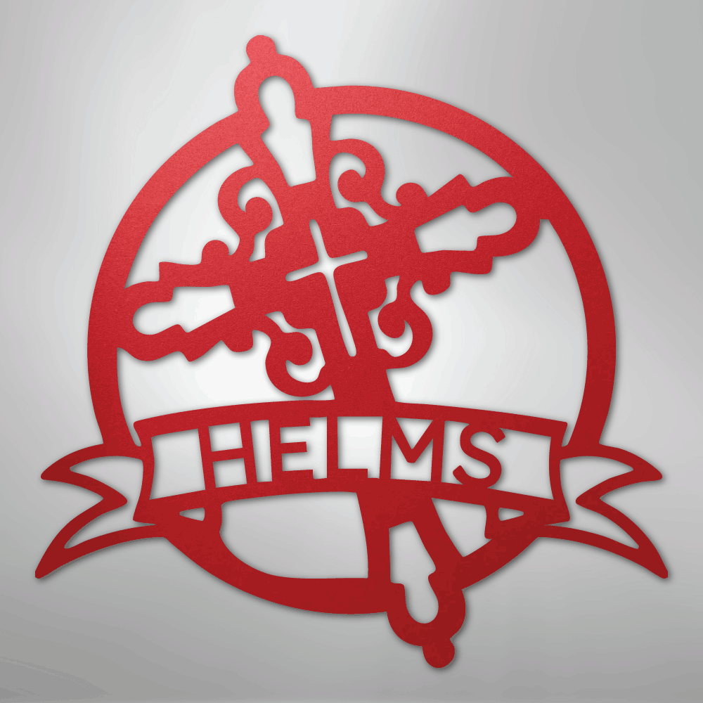 My Easy Monogram Steel Sign Red / 24" Catholic Monogram - Steel Sign