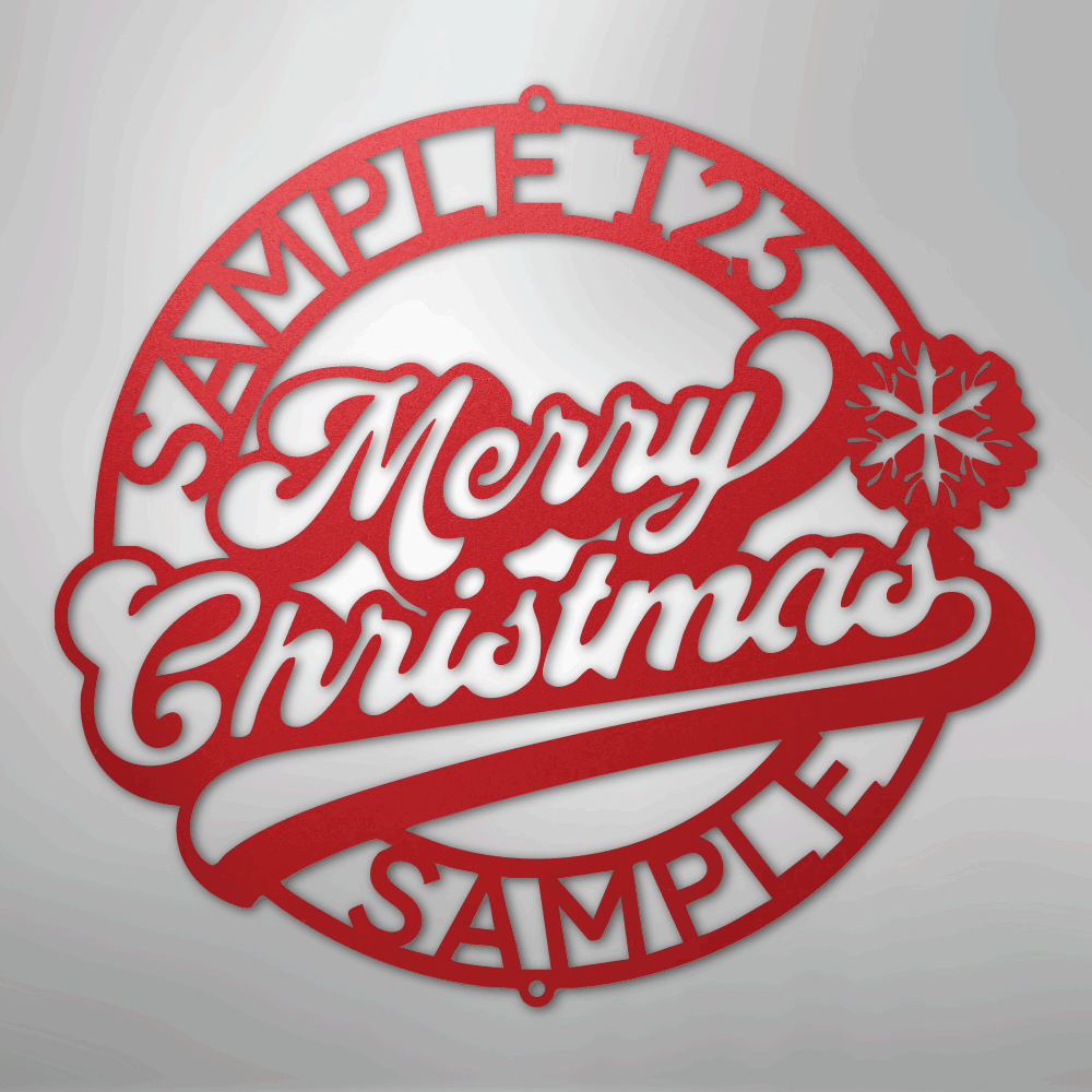 My Easy Monogram Steel Sign Red / 24" Christmas Ring Monogram - Steel Sign