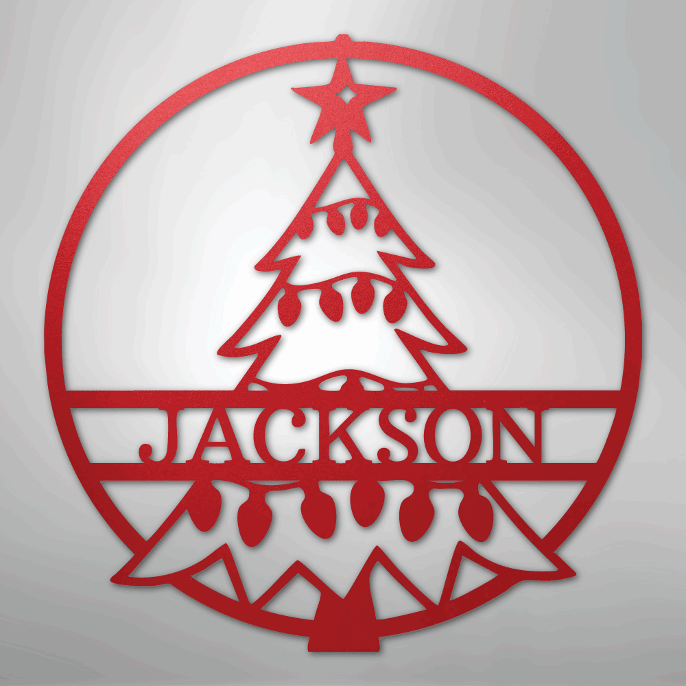 My Easy Monogram Steel Sign Red / 24" Christmas Tree Monogram - Steel Sign