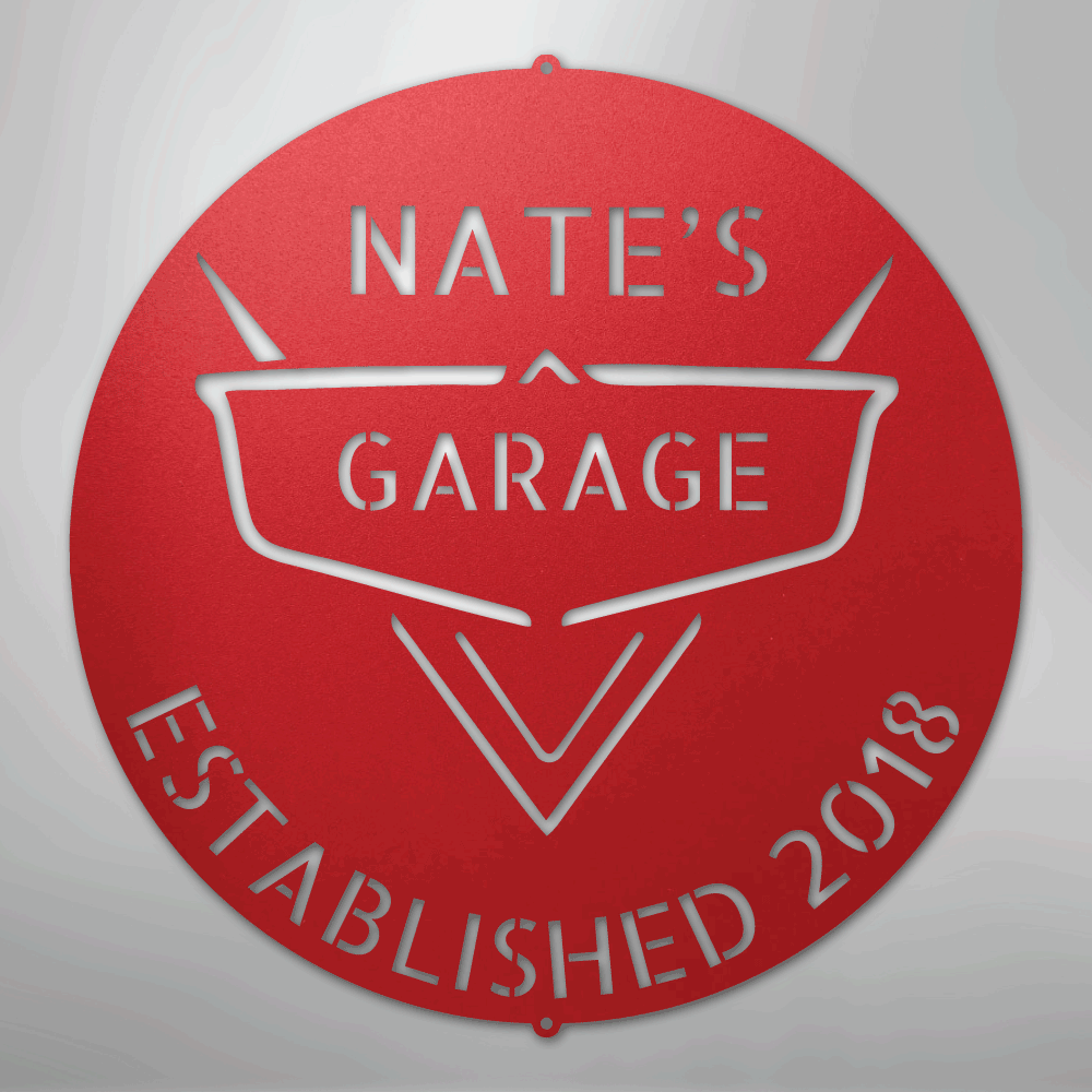 My Easy Monogram Steel Sign Red / 24" Classic Car Monogram - Steel Sign