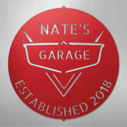 My Easy Monogram Steel Sign Red / 24" Classic Car Monogram - Steel Sign