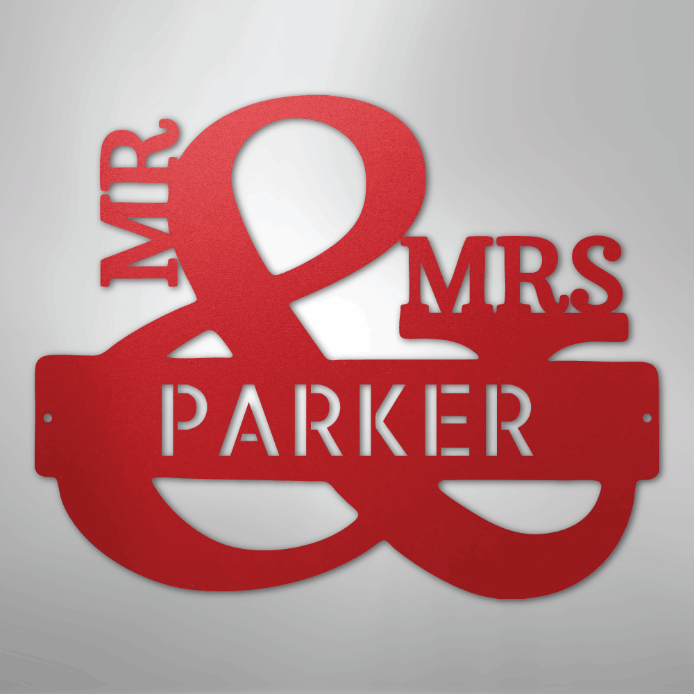 My Easy Monogram Steel Sign Red / 24" Couples Monogram - Steel Sign