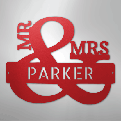My Easy Monogram Steel Sign Red / 24" Couples Monogram - Steel Sign