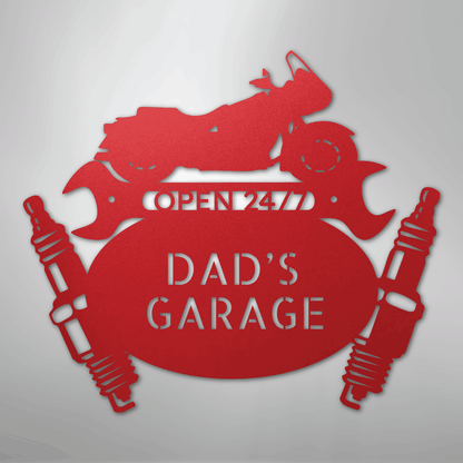 My Easy Monogram Steel Sign Red / 24" Cruiser Mechanic Monogram - Steel Sign