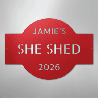 My Easy Monogram Steel Sign Red / 24" Custom Plaque - Steel Sign