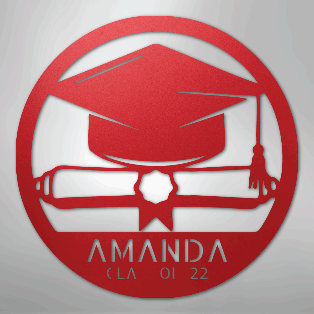 My Easy Monogram Steel Sign Red / 24" Diploma Monogram - Steel Sign