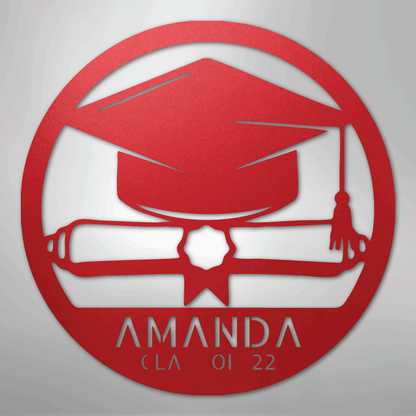 My Easy Monogram Steel Sign Red / 24" Diploma Monogram - Steel Sign