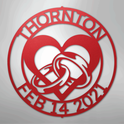 My Easy Monogram Steel Sign Red / 24" Engagement Monogram - Steel Sign