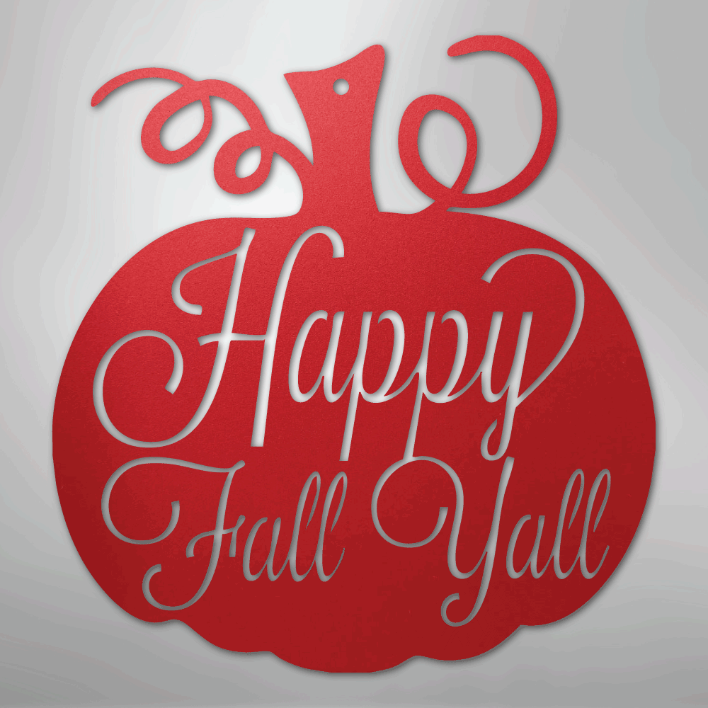 My Easy Monogram Steel Sign Red / 24" Fall Pumpkin - Steel Sign