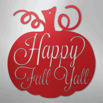 My Easy Monogram Steel Sign Red / 24" Fall Pumpkin - Steel Sign