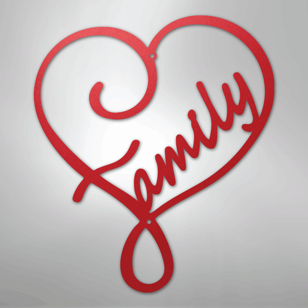 My Easy Monogram Steel Sign Red / 24" Family Love - Steel Sign